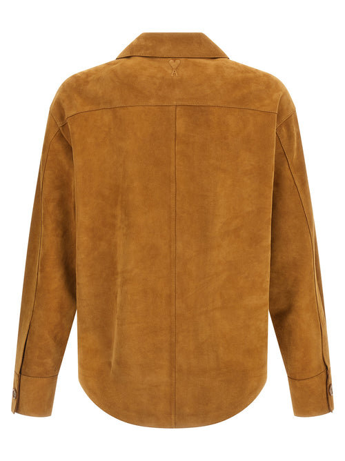 Ami Paris Braune Lammlederjacke