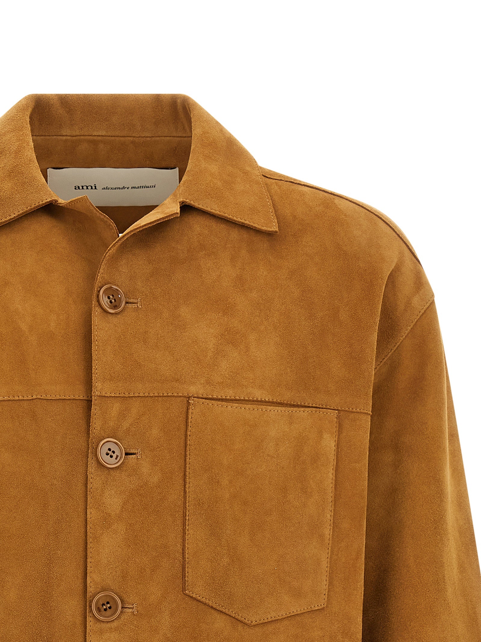 Ami Paris Braune Lammlederjacke