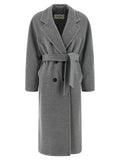 Max Mara Grauer Wollmantel aus reiner Schurwolle