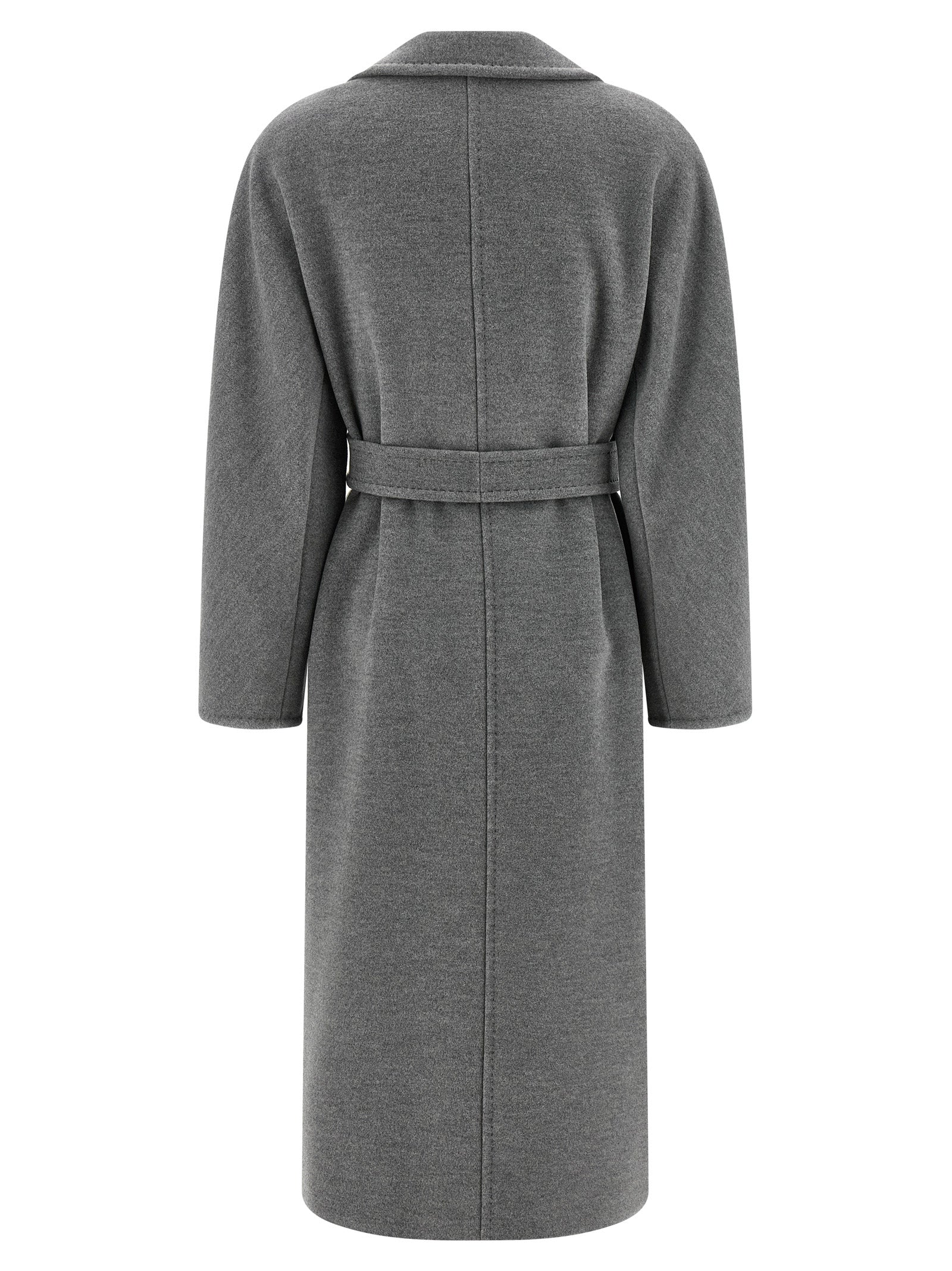 Max Mara Grauer Wollmantel aus reiner Schurwolle