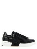 Philipp Plein Schwarze Low-Top-Sneaker aus Rindsleder