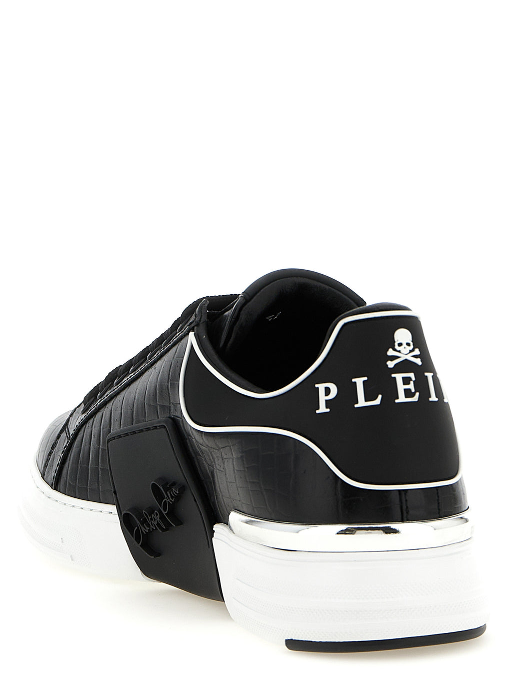 Philipp Plein Schwarze Low-Top-Sneaker aus Rindsleder