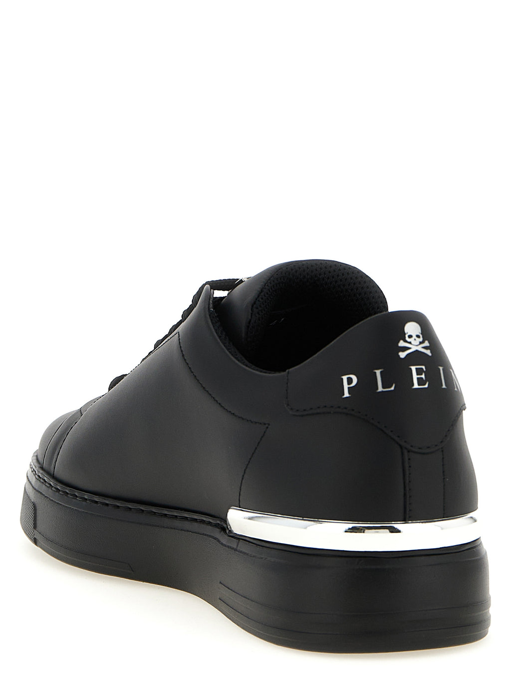 Philipp Plein Schwarze Kalbsleder Low-Top-Sneaker