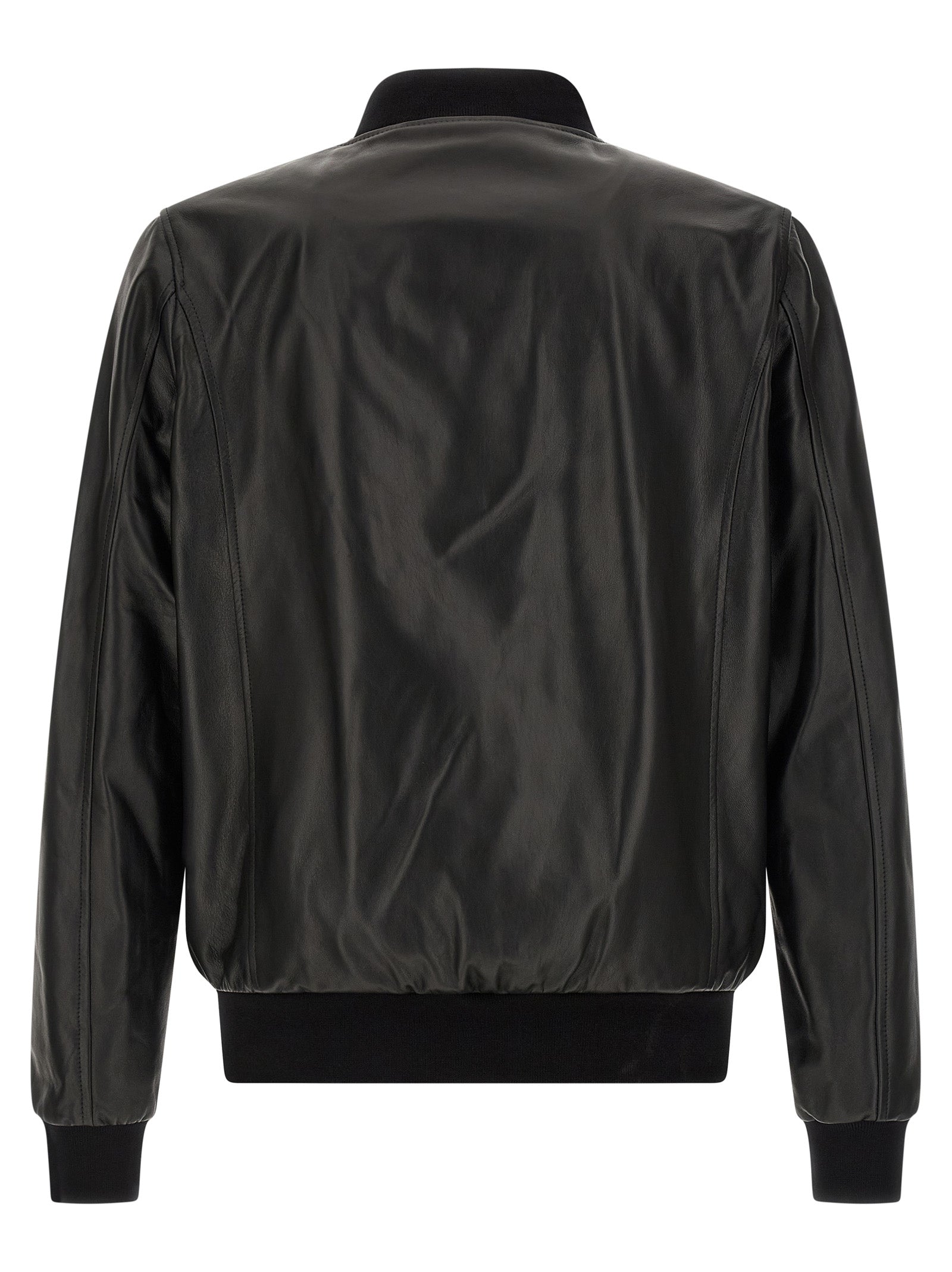 Philipp Plein Schwarze Lammlederjacke