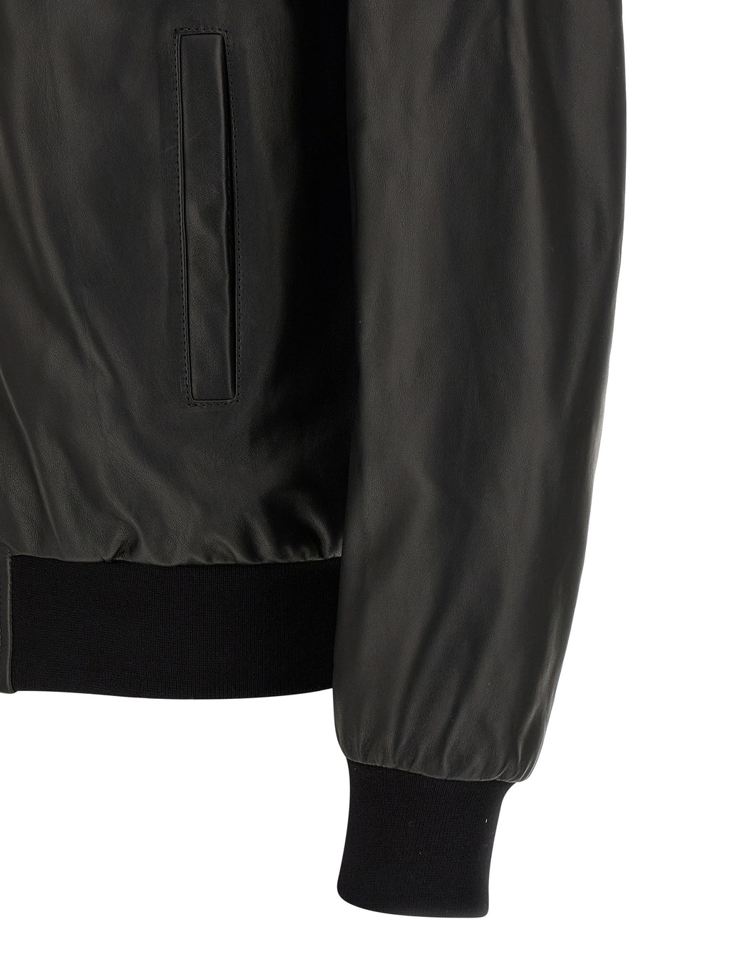 Philipp Plein Schwarze Lammlederjacke