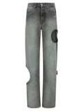 Off-White Graue Jeans aus Baumwolle im geraden Schnitt