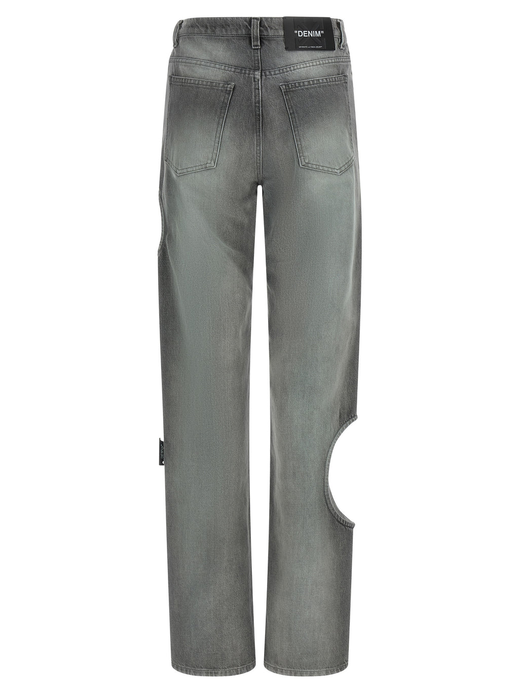 Off-White Graue Jeans aus Baumwolle im geraden Schnitt