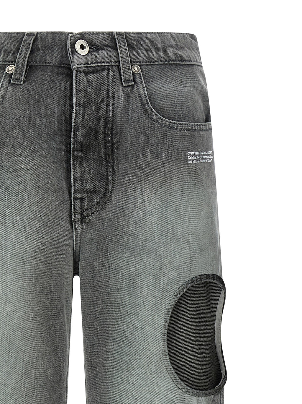 Off-White Graue Jeans aus Baumwolle im geraden Schnitt