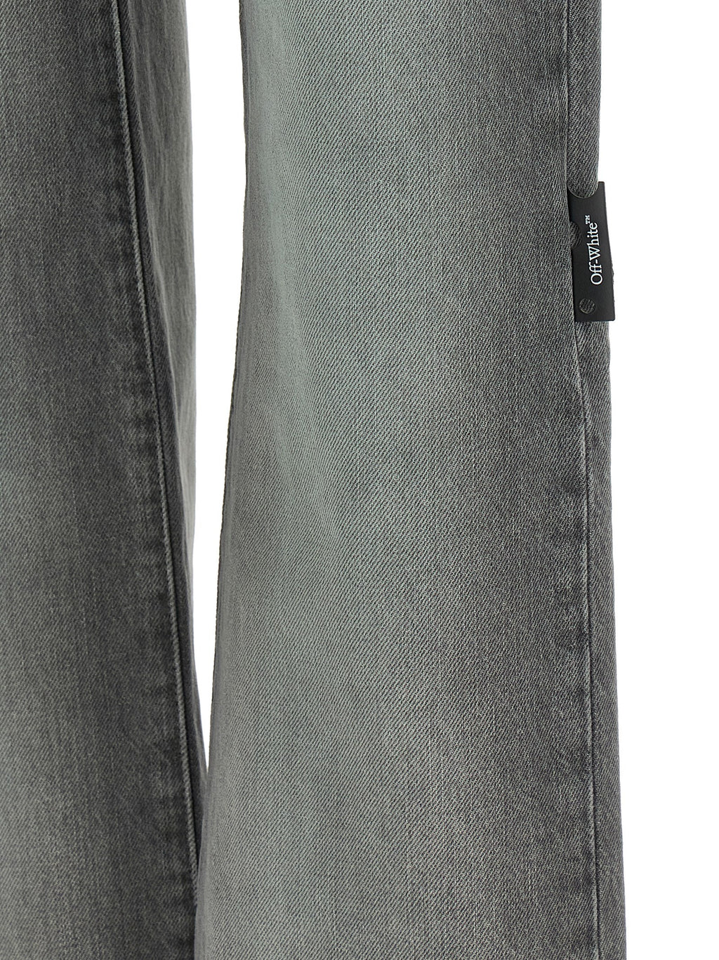 Off-White Graue Jeans aus Baumwolle im geraden Schnitt