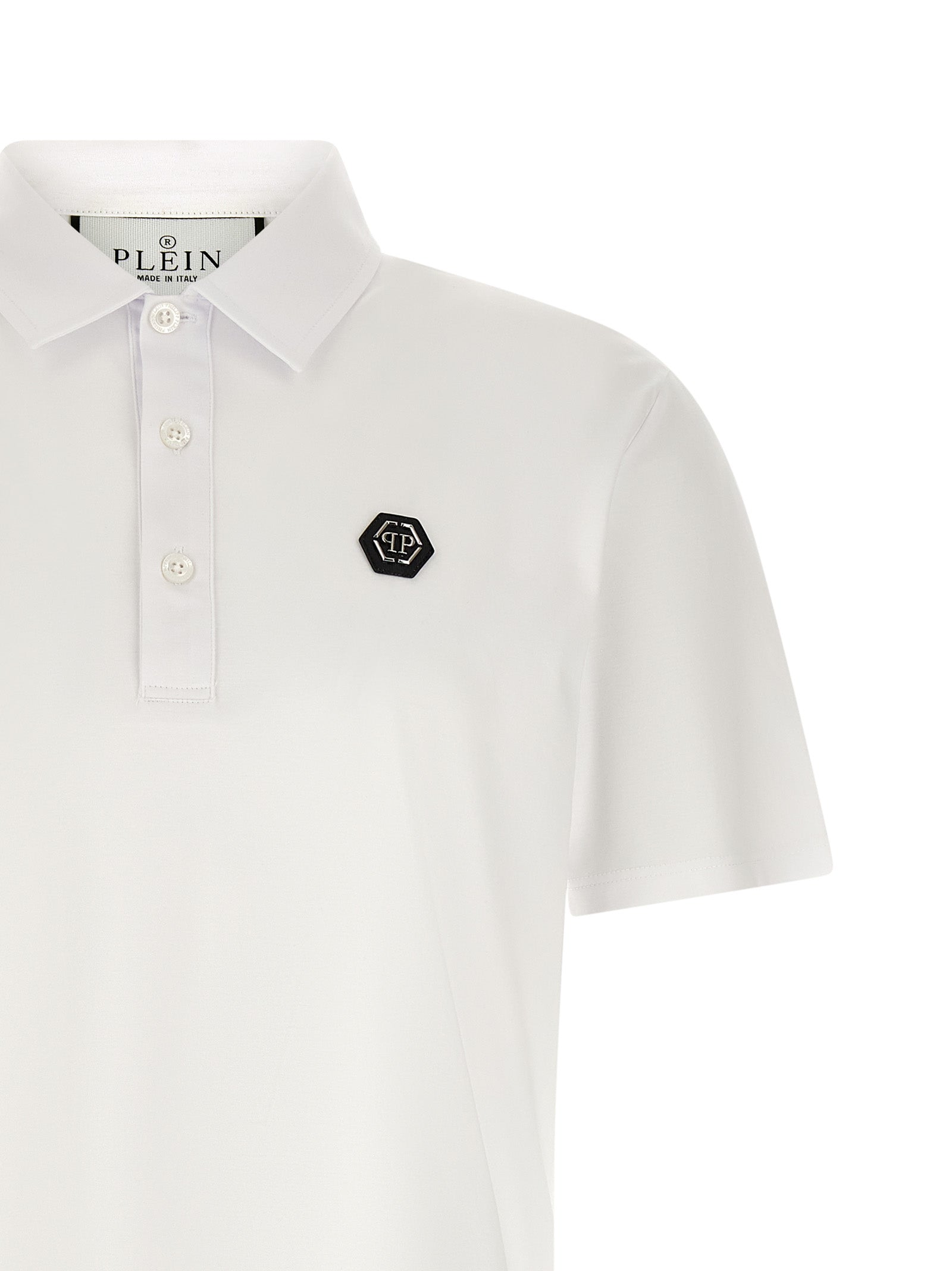 Philipp Plein Weißes Poloshirt aus Baumwolle