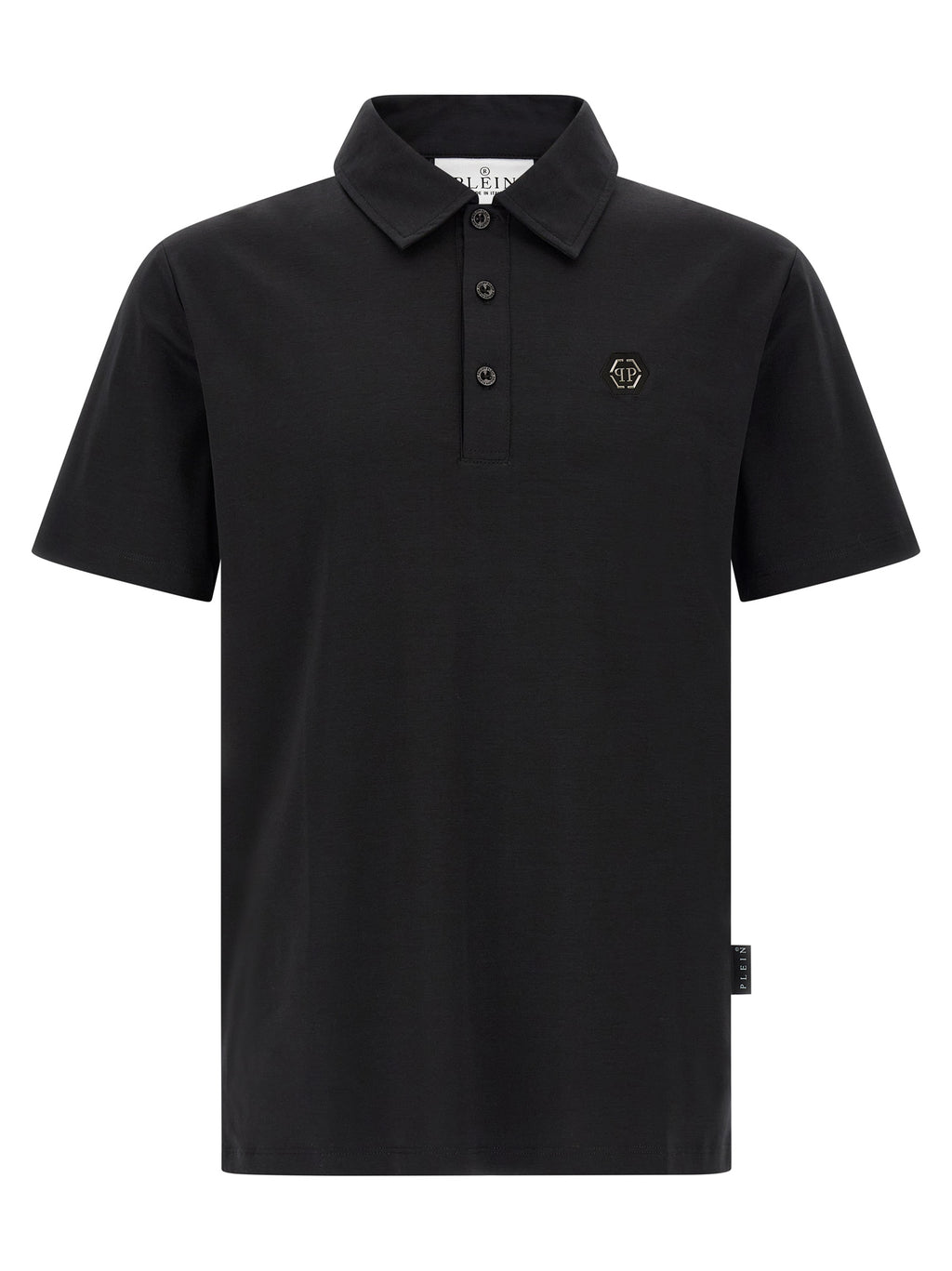 Philipp Plein Schwarzes Baumwoll-Poloshirt