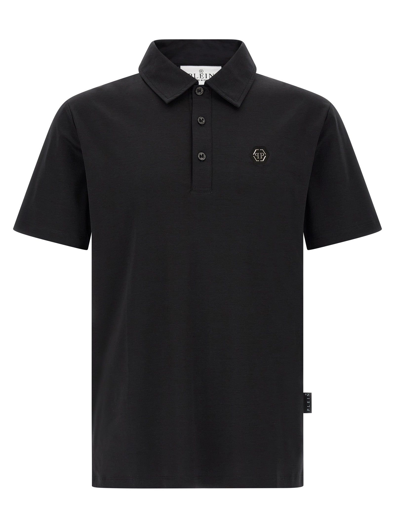 Philipp Plein Schwarzes Baumwoll-Poloshirt