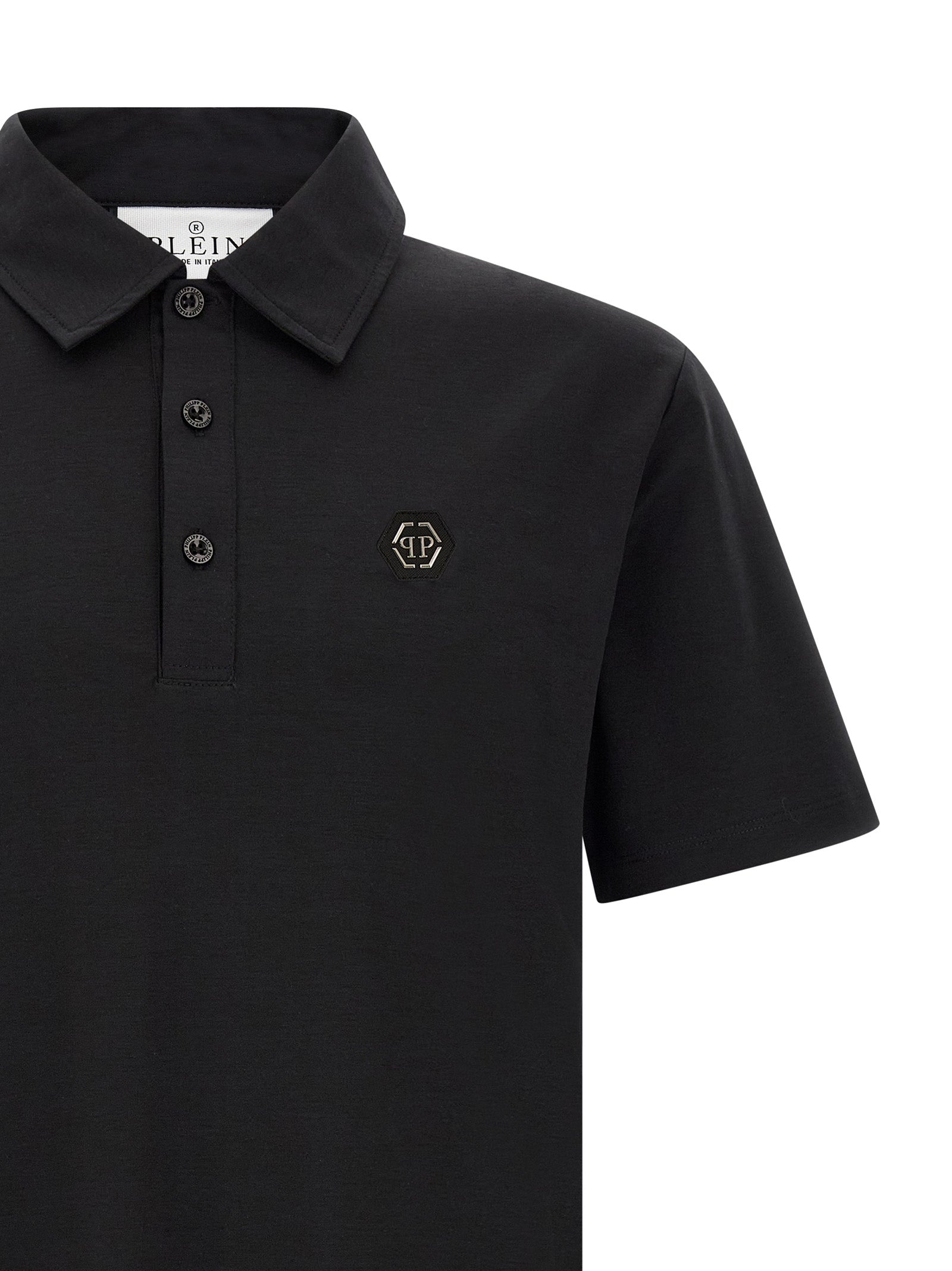 Philipp Plein Schwarzes Baumwoll-Poloshirt