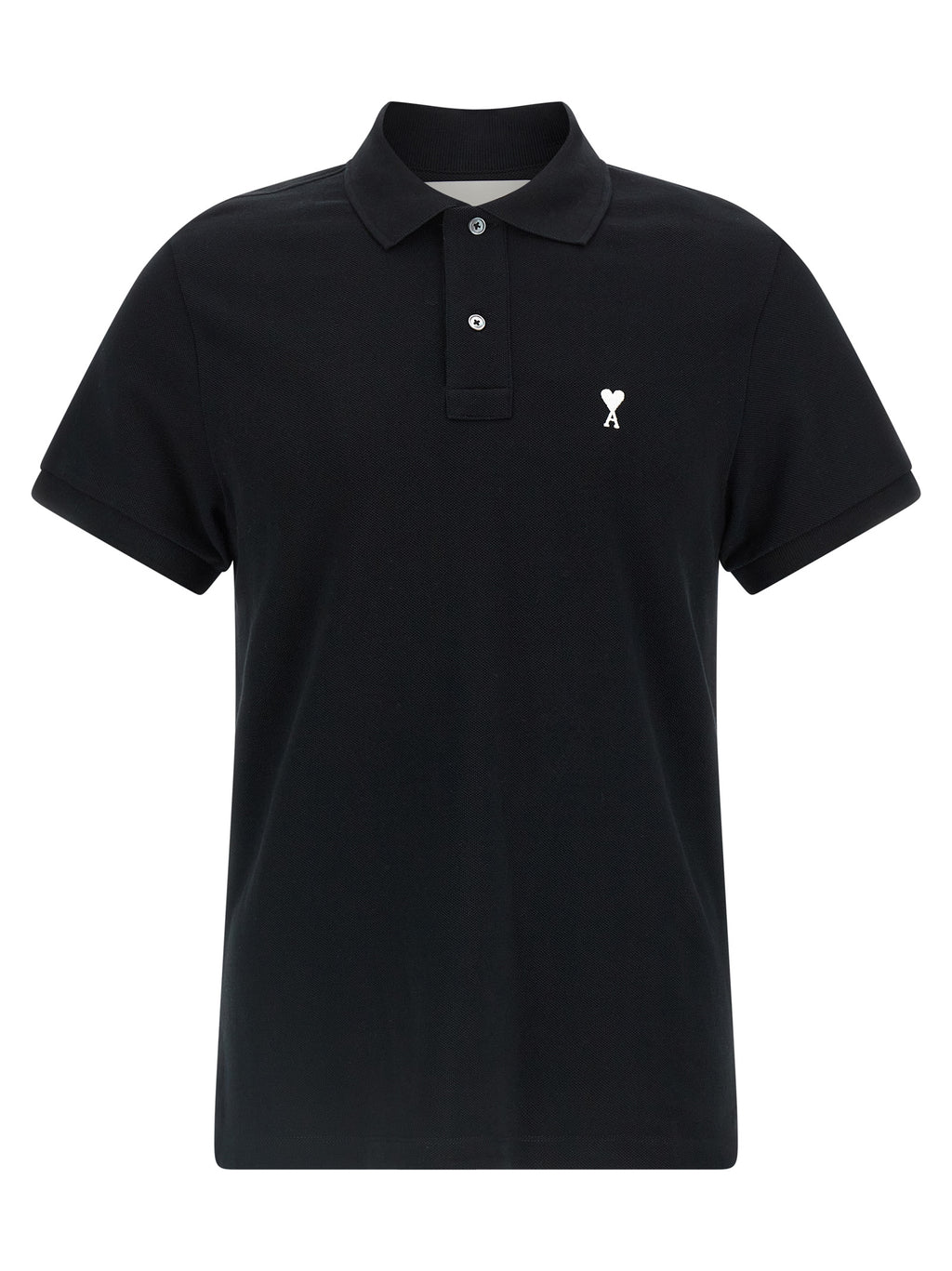 Ami Paris Schwarzes Baumwoll-Poloshirt