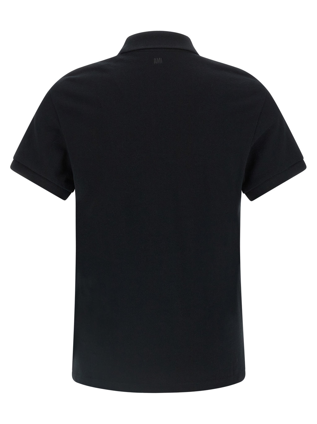 Ami Paris Schwarzes Baumwoll-Poloshirt