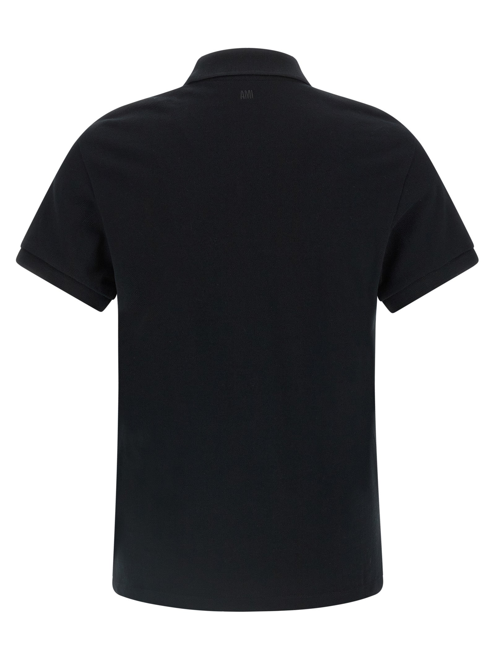 Ami Paris Schwarzes Baumwoll-Poloshirt
