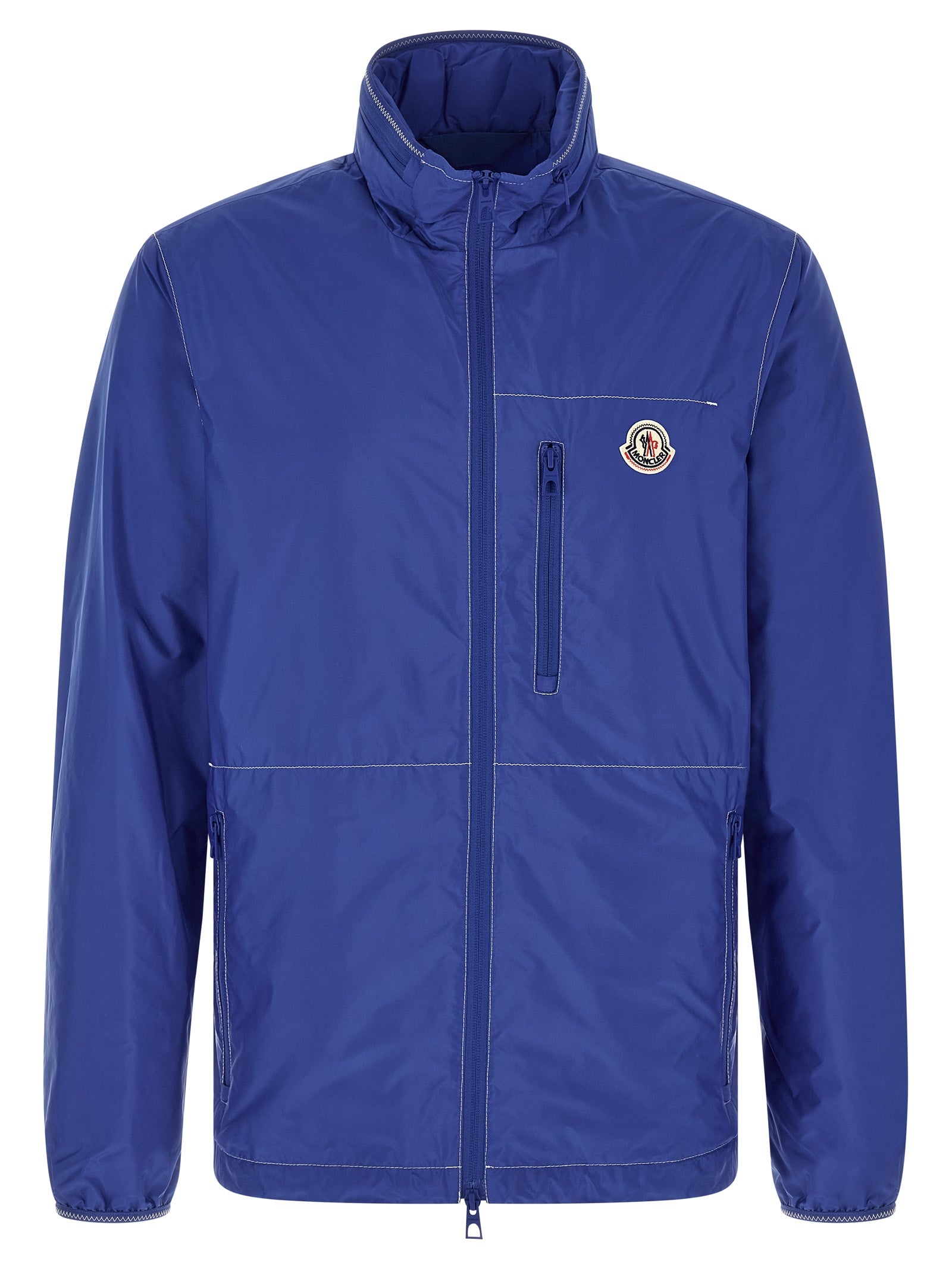 Moncler Blaue Shell-Jacke aus Polyamid