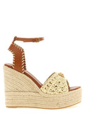 Versace Beige Lammleder Keilsandalen