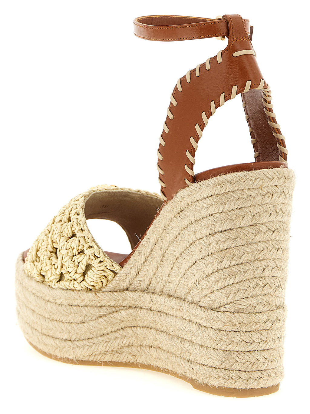 Versace Beige Lammleder Keilsandalen