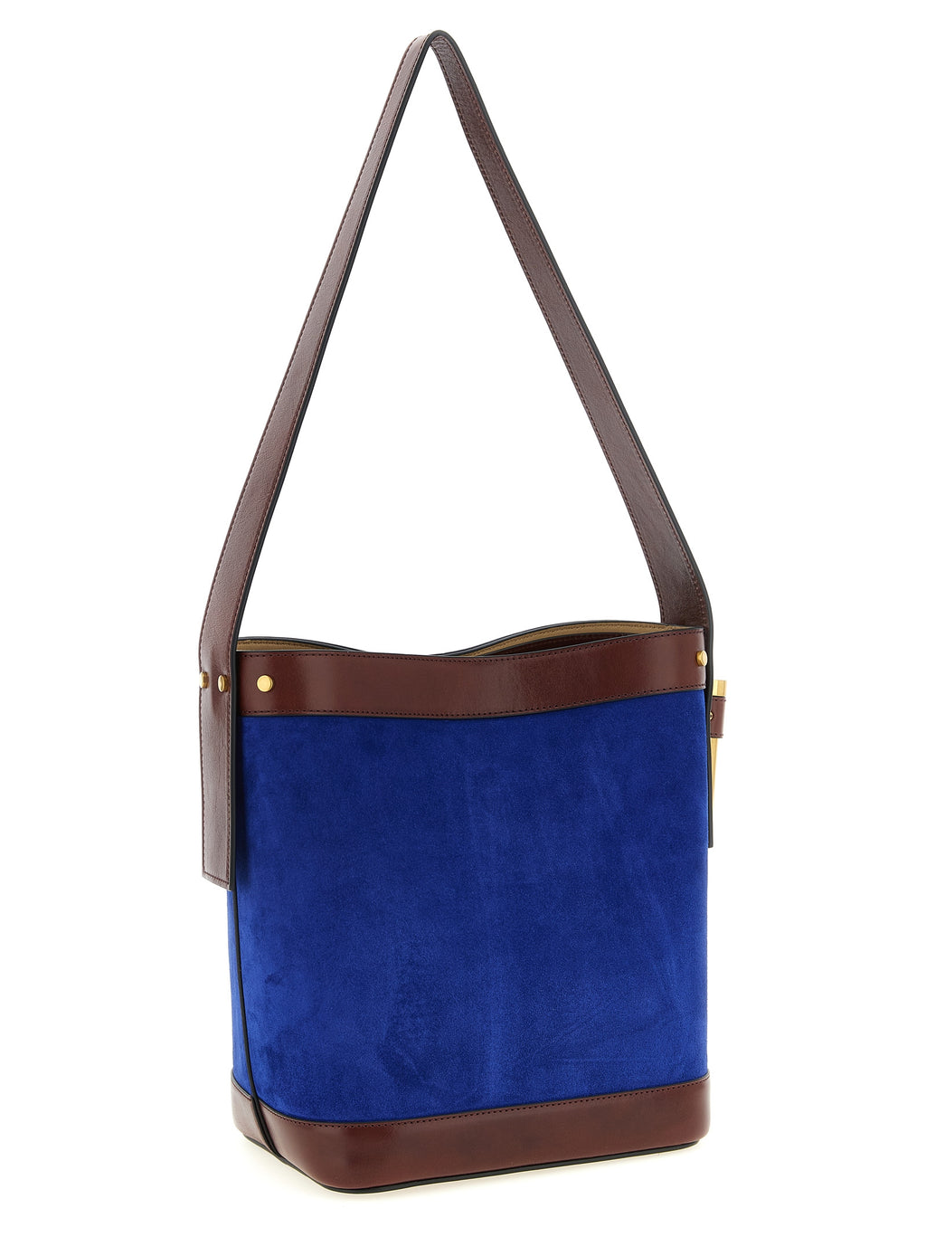 Versace Schultertasche aus blauem Kalbsleder