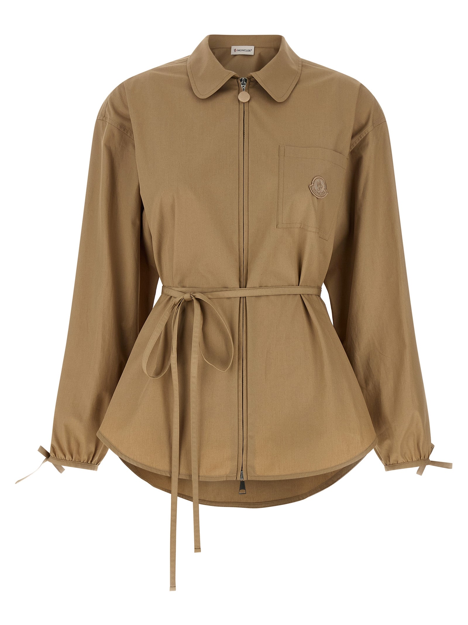 Moncler Beige Baumwolljacke in voller Länge