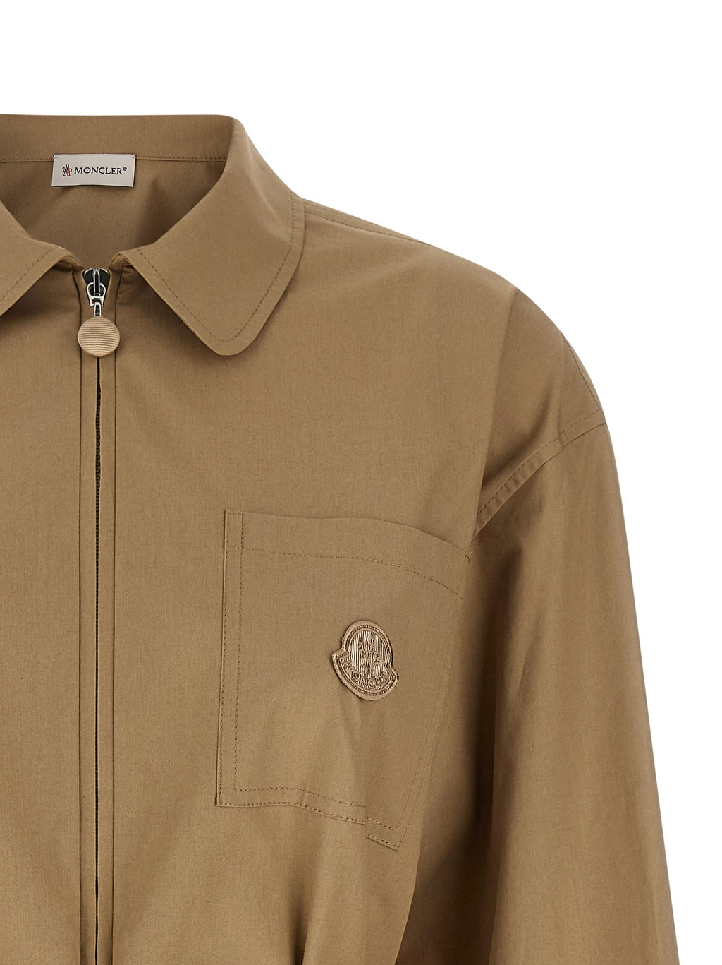 Moncler Beige Baumwolljacke in voller Länge