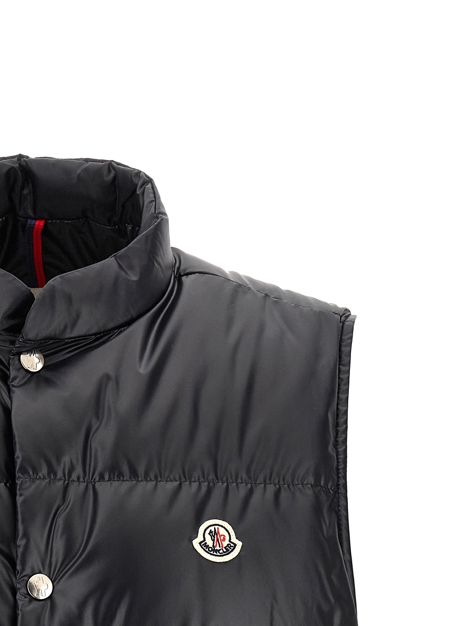 Moncler Ärmellose blaue Jacke aus Polyester
