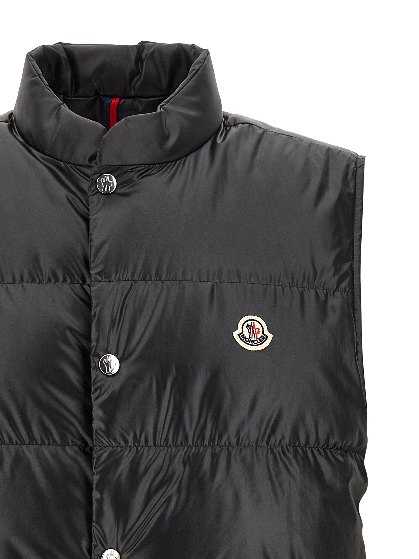 Moncler Schwarze ärmellose Jacke aus Polyester