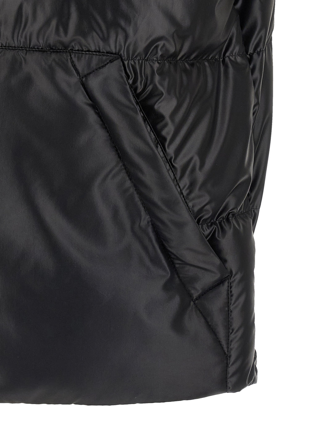 Moncler Schwarze ärmellose Jacke aus Polyester