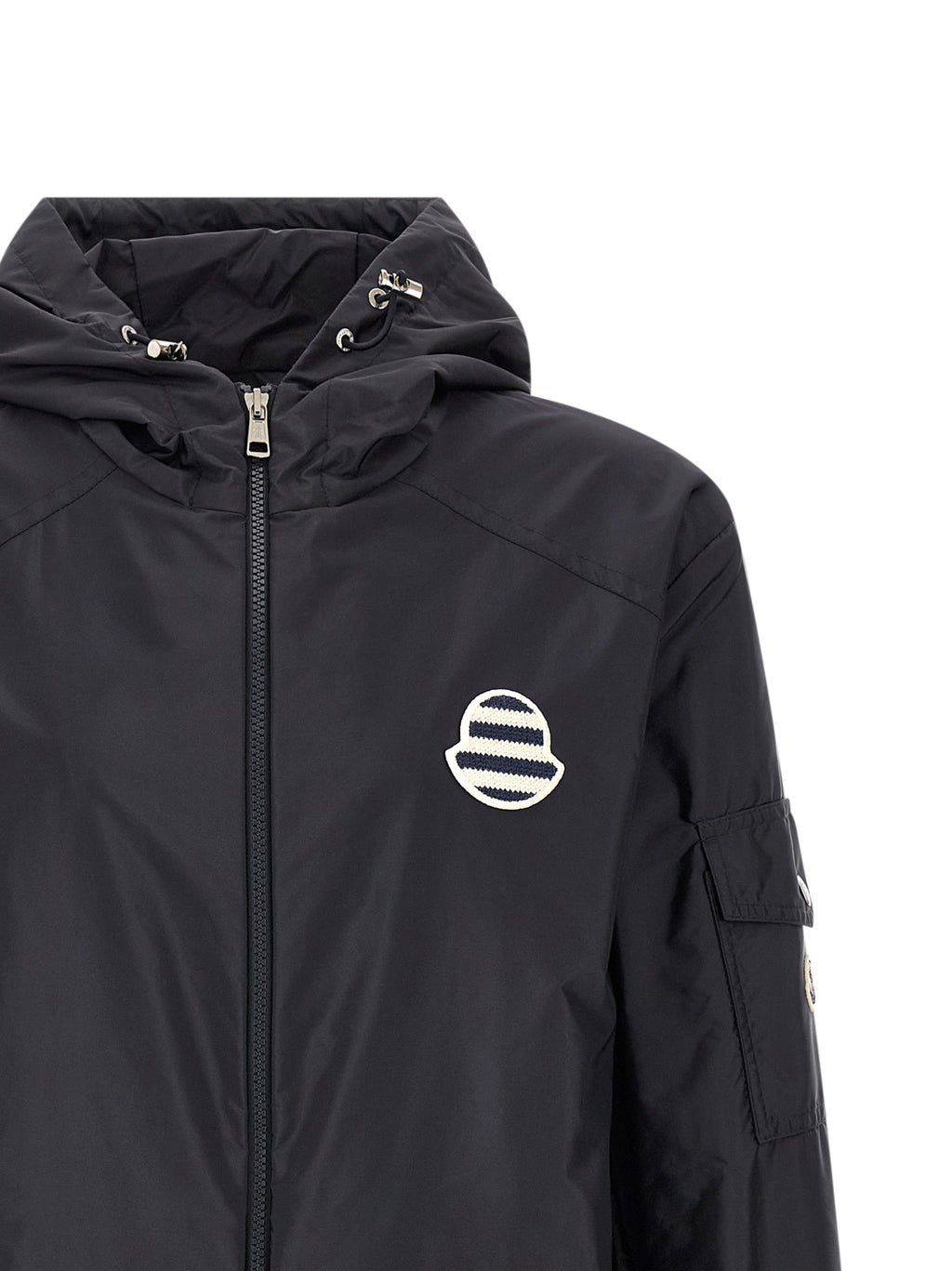 Moncler Blaue Shell-Jacke aus Polyamid