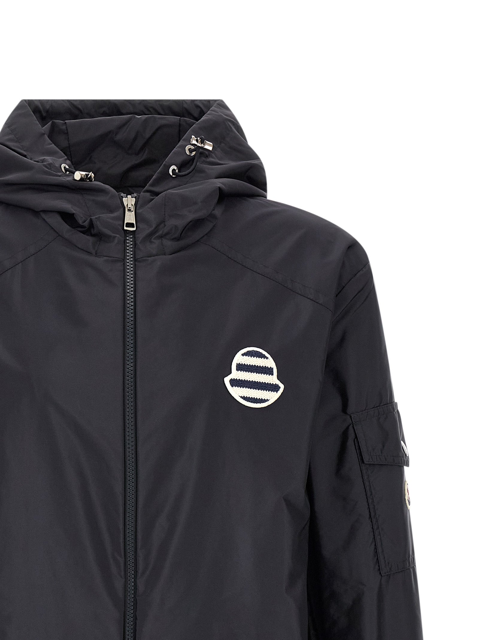 Moncler Blaue Shell-Jacke aus Polyamid