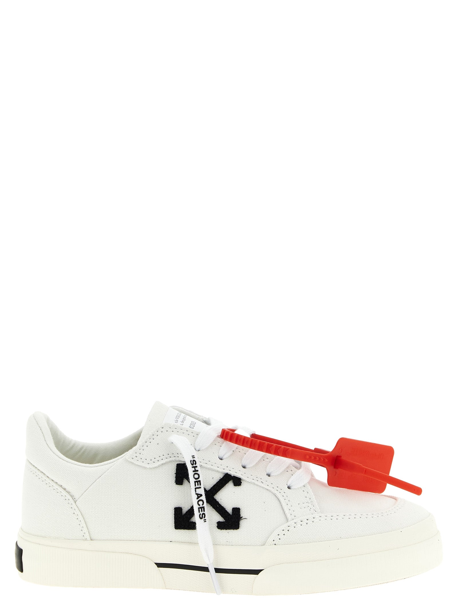 Off-White Zweifarbige Low-Top-Sneaker aus Baumwolle