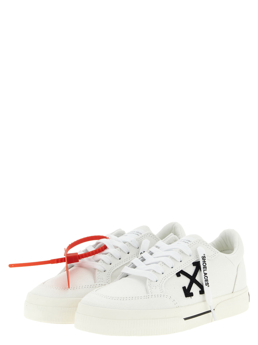 Off-White Zweifarbige Low-Top-Sneaker aus Baumwolle
