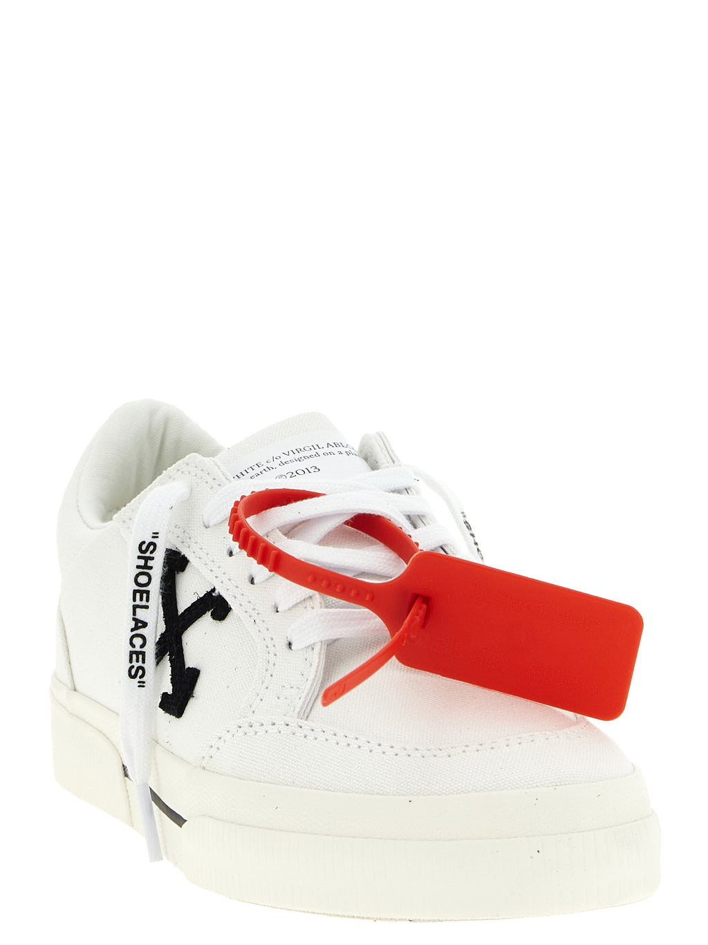 Off-White Zweifarbige Low-Top-Sneaker aus Baumwolle