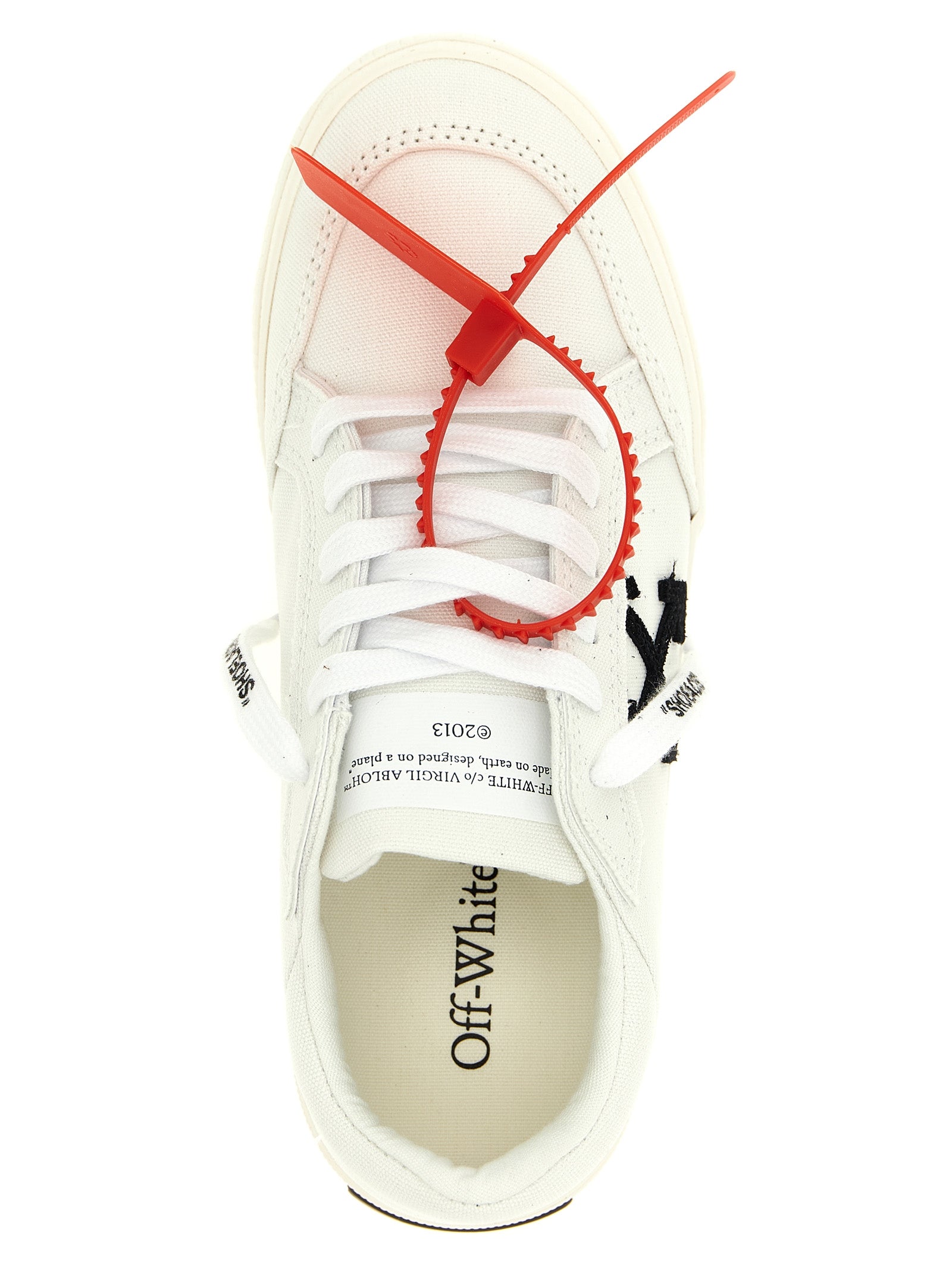 Off-White Zweifarbige Low-Top-Sneaker aus Baumwolle