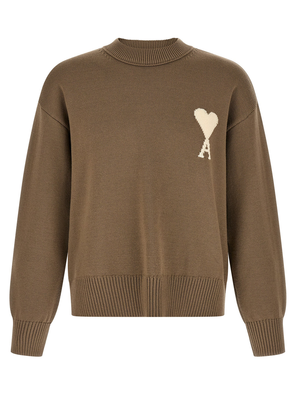 Ami Paris Beige Wollstrickjacke