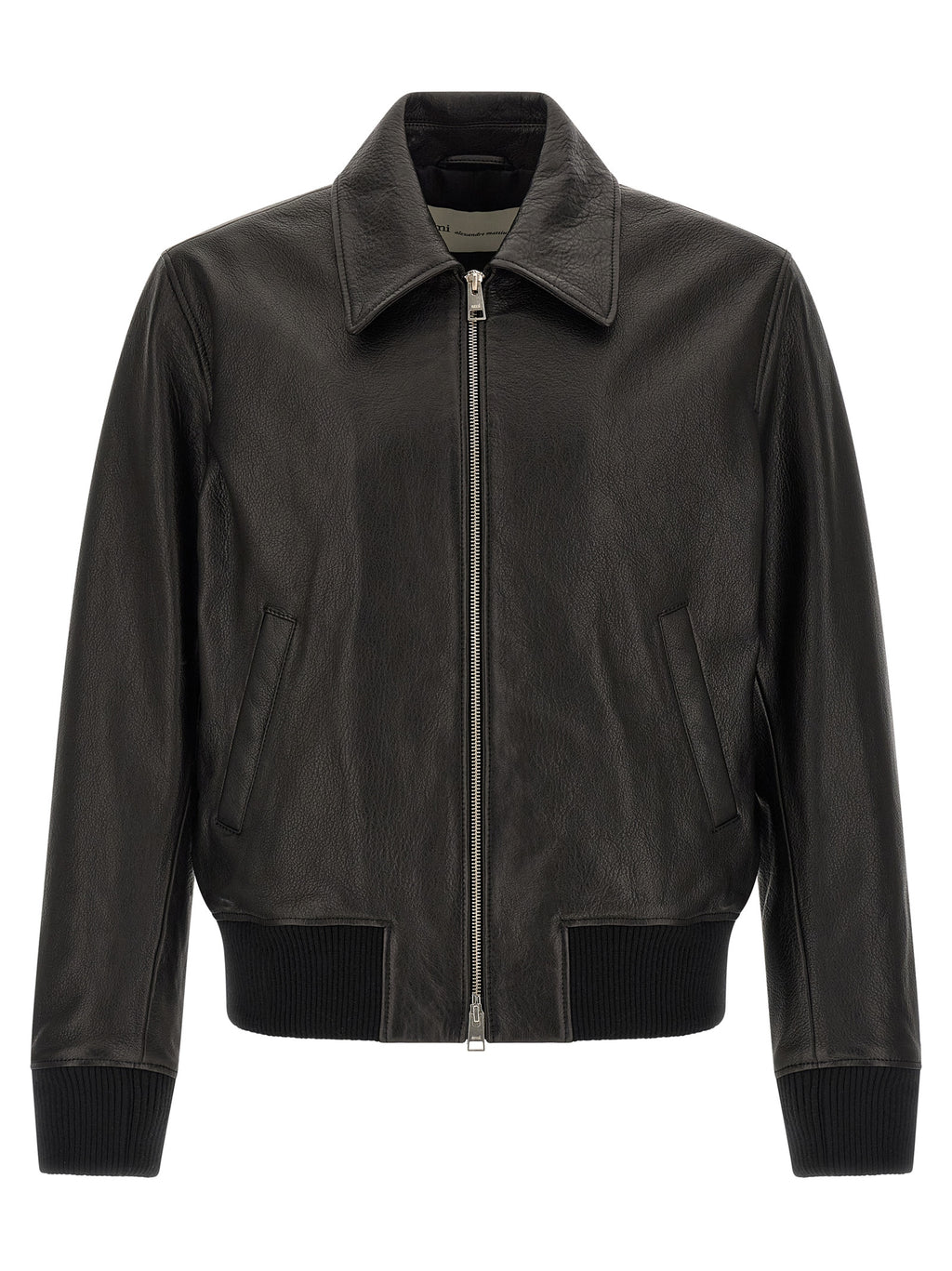 Ami Paris Schwarze Lammlederjacke