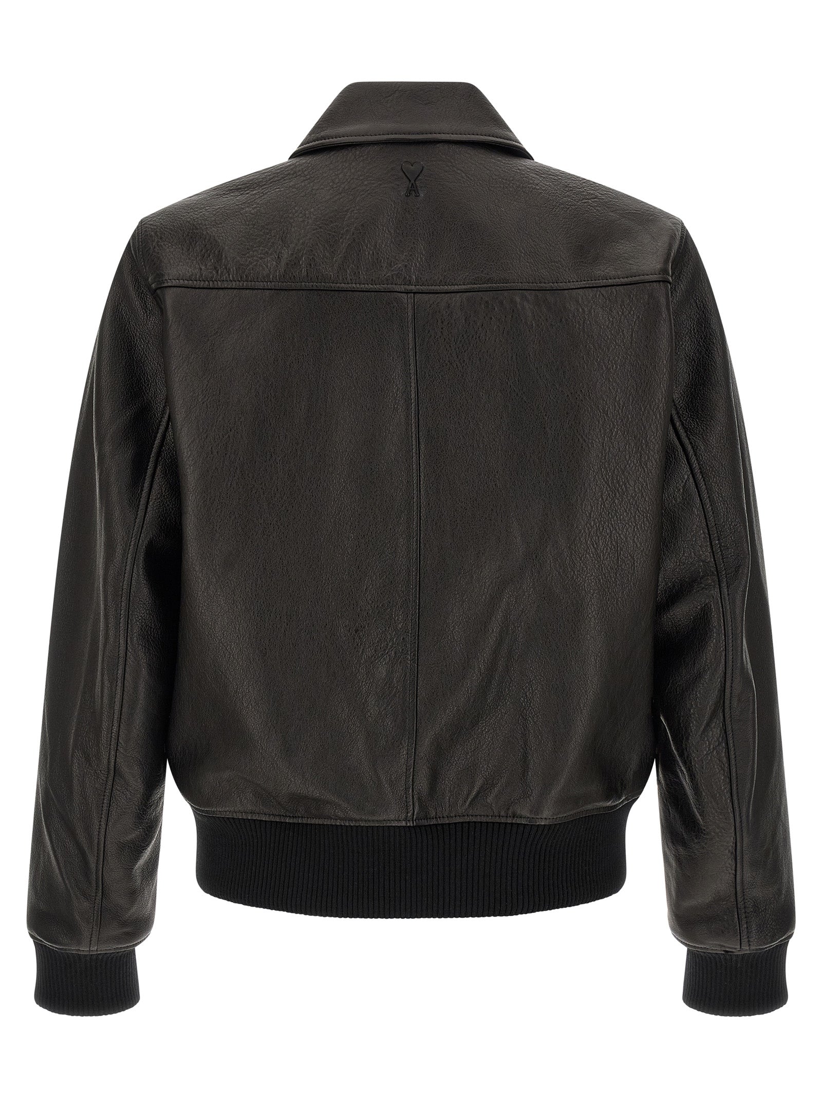 Ami Paris Schwarze Lammlederjacke