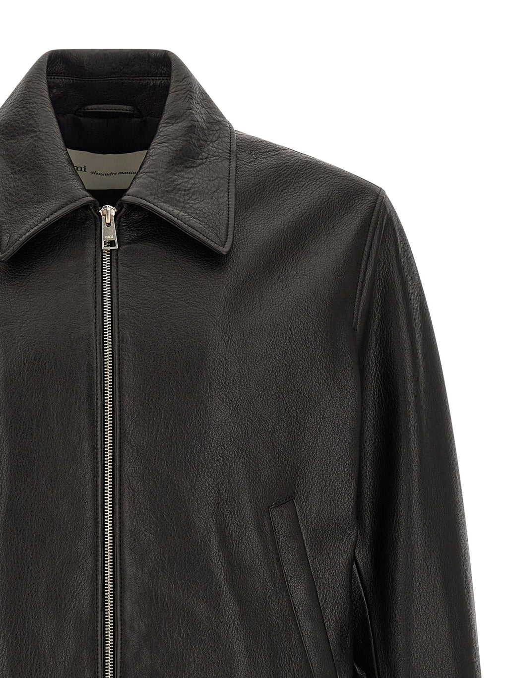 Ami Paris Schwarze Lammlederjacke