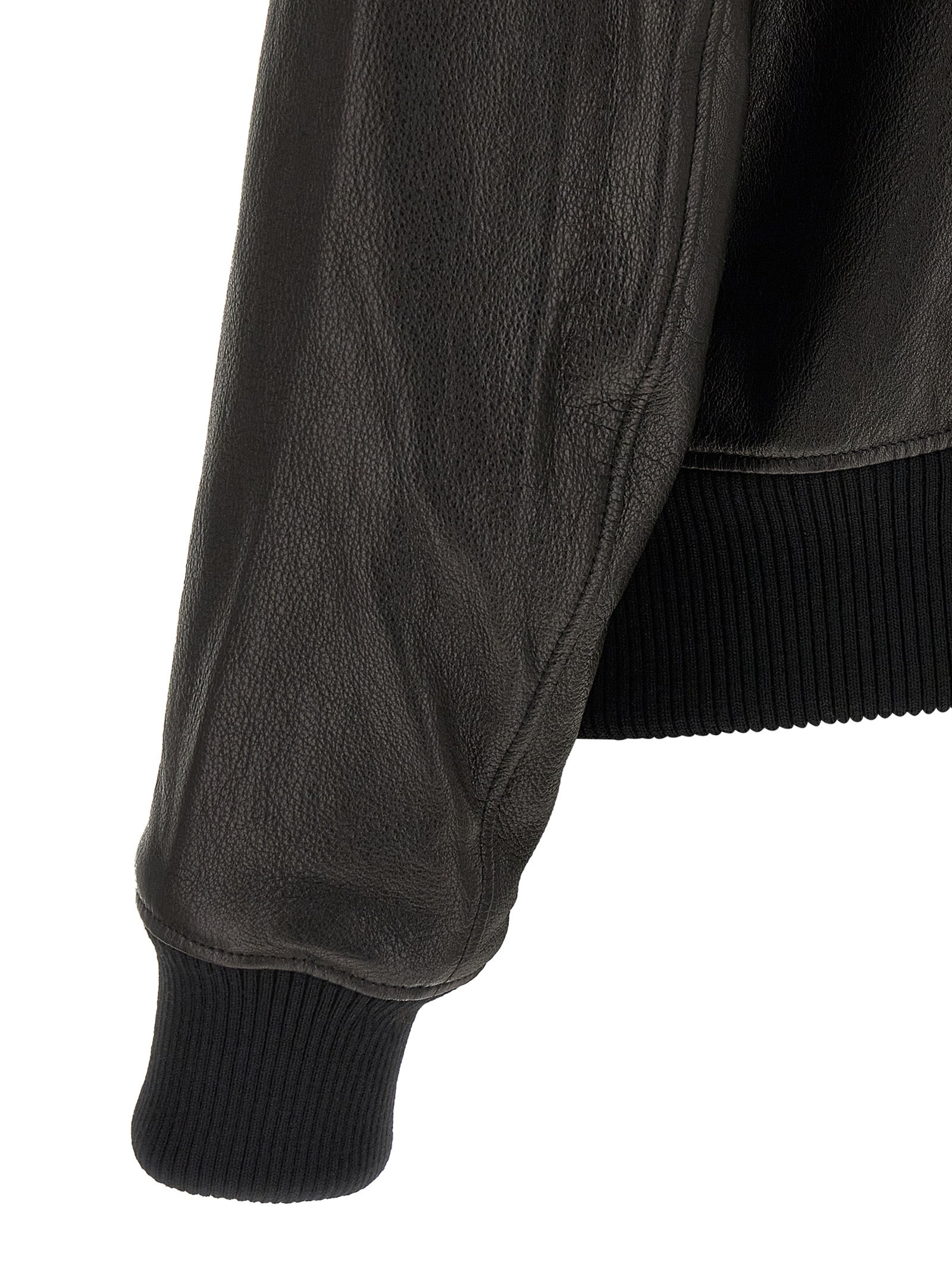 Ami Paris Schwarze Lammlederjacke