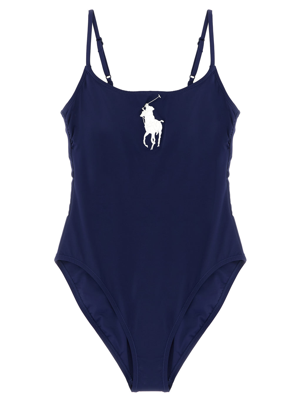 Polo Ralph Lauren Blaues One-Piece-Badeanzug aus Nylon