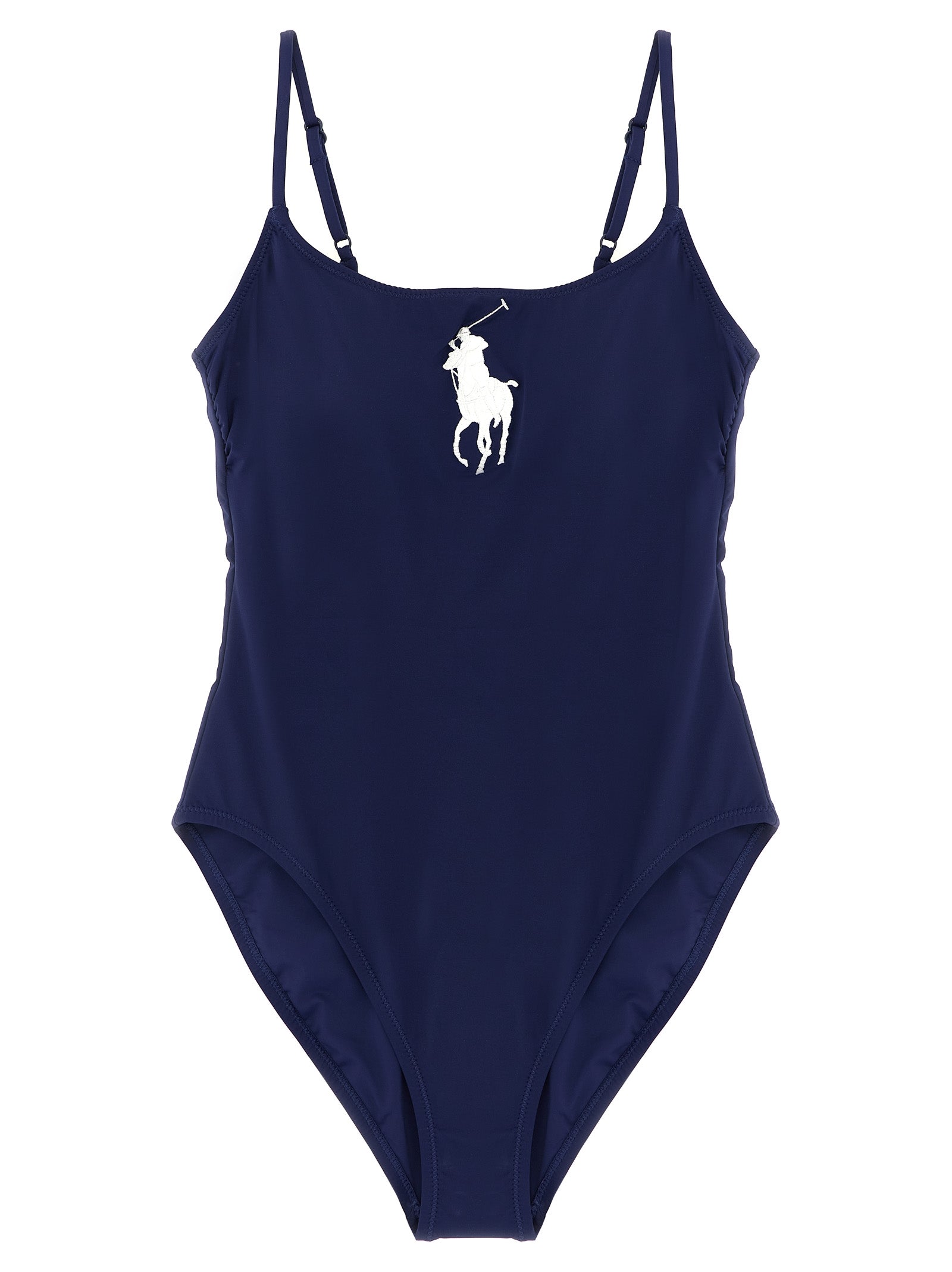 Polo Ralph Lauren Blaues One-Piece-Badeanzug aus Nylon
