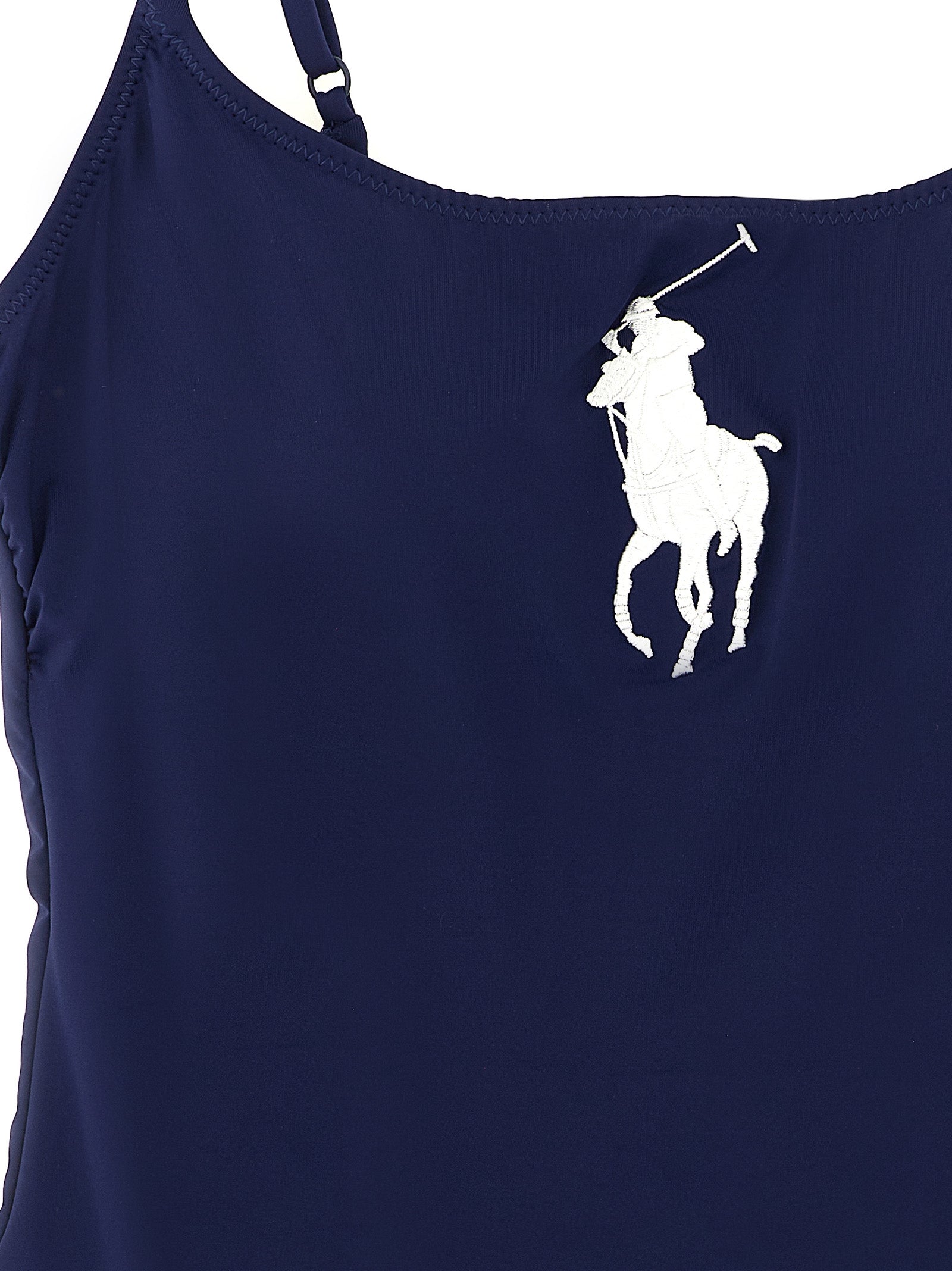 Polo Ralph Lauren Blaues One-Piece-Badeanzug aus Nylon