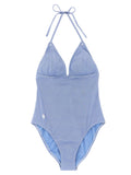 Polo Ralph Lauren Blaues One-Piece-Badeanzug aus Nylon