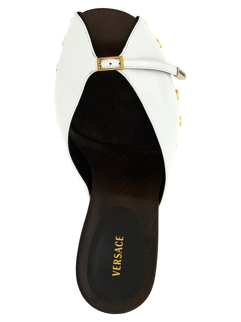 Versace Zweifarbige Pumps aus Kalbsleder mit hohem Absatz