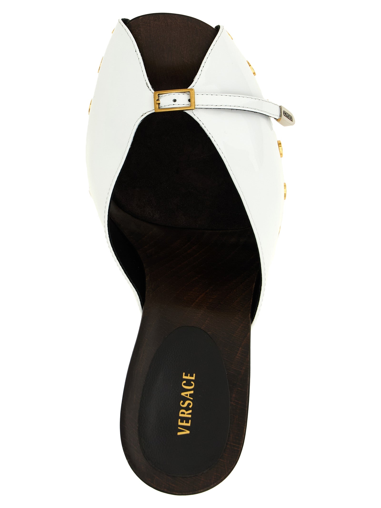 Versace Zweifarbige Pumps aus Kalbsleder mit hohem Absatz