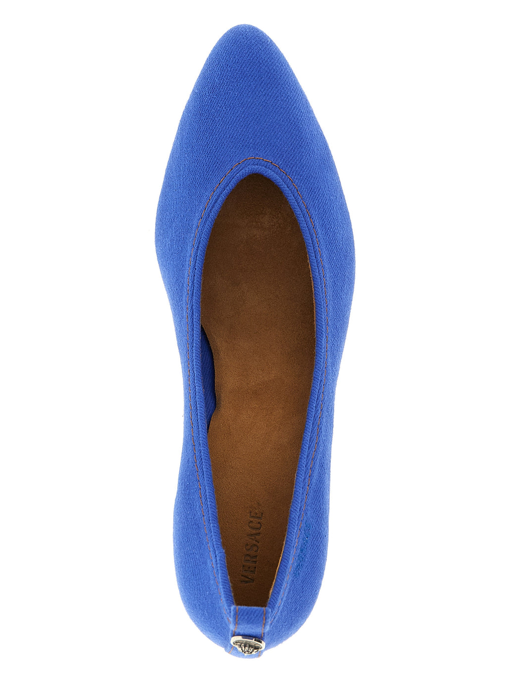 Versace Blaue Pumps aus Baumwolle mit mittlerem Absatz