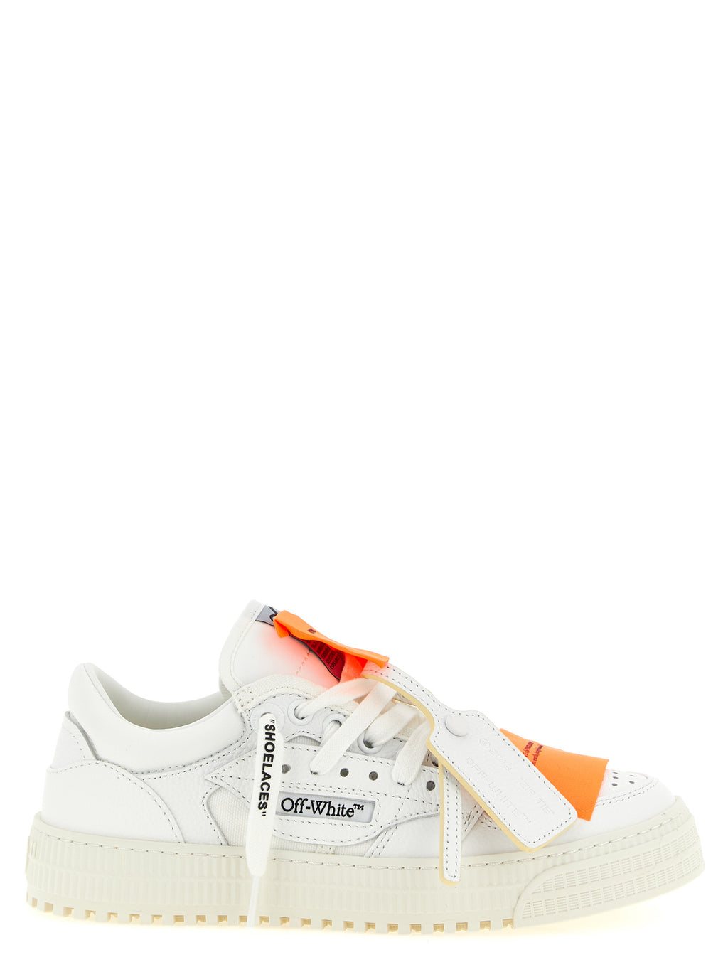 Off-White Weiße Kalbsleder-Sneaker im Athletic-Look