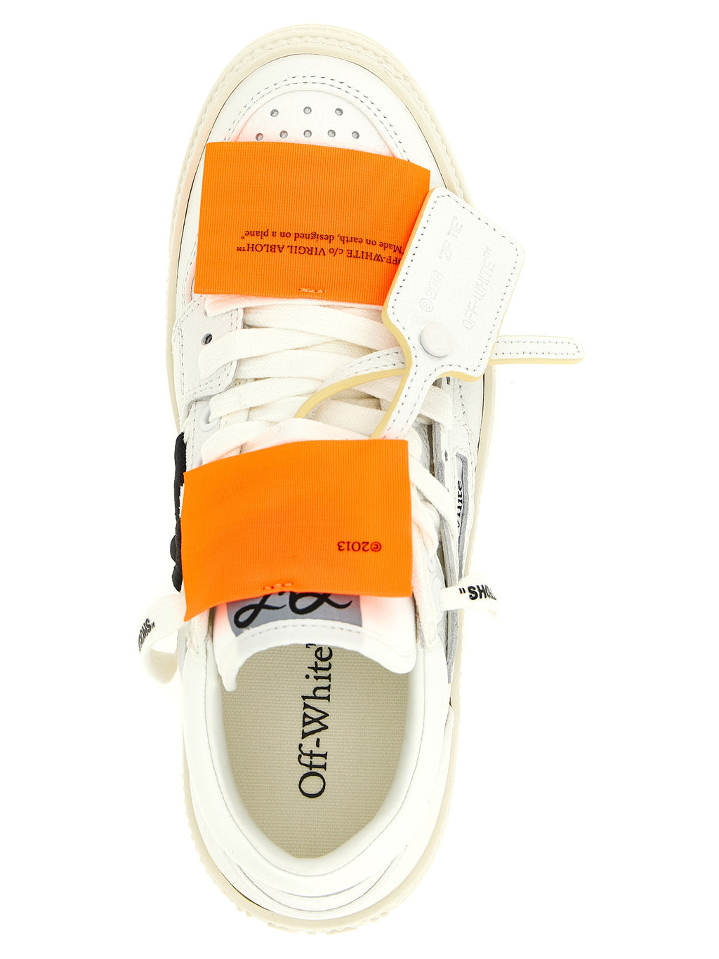 Off-White Weiße Kalbsleder-Sneaker im Athletic-Look
