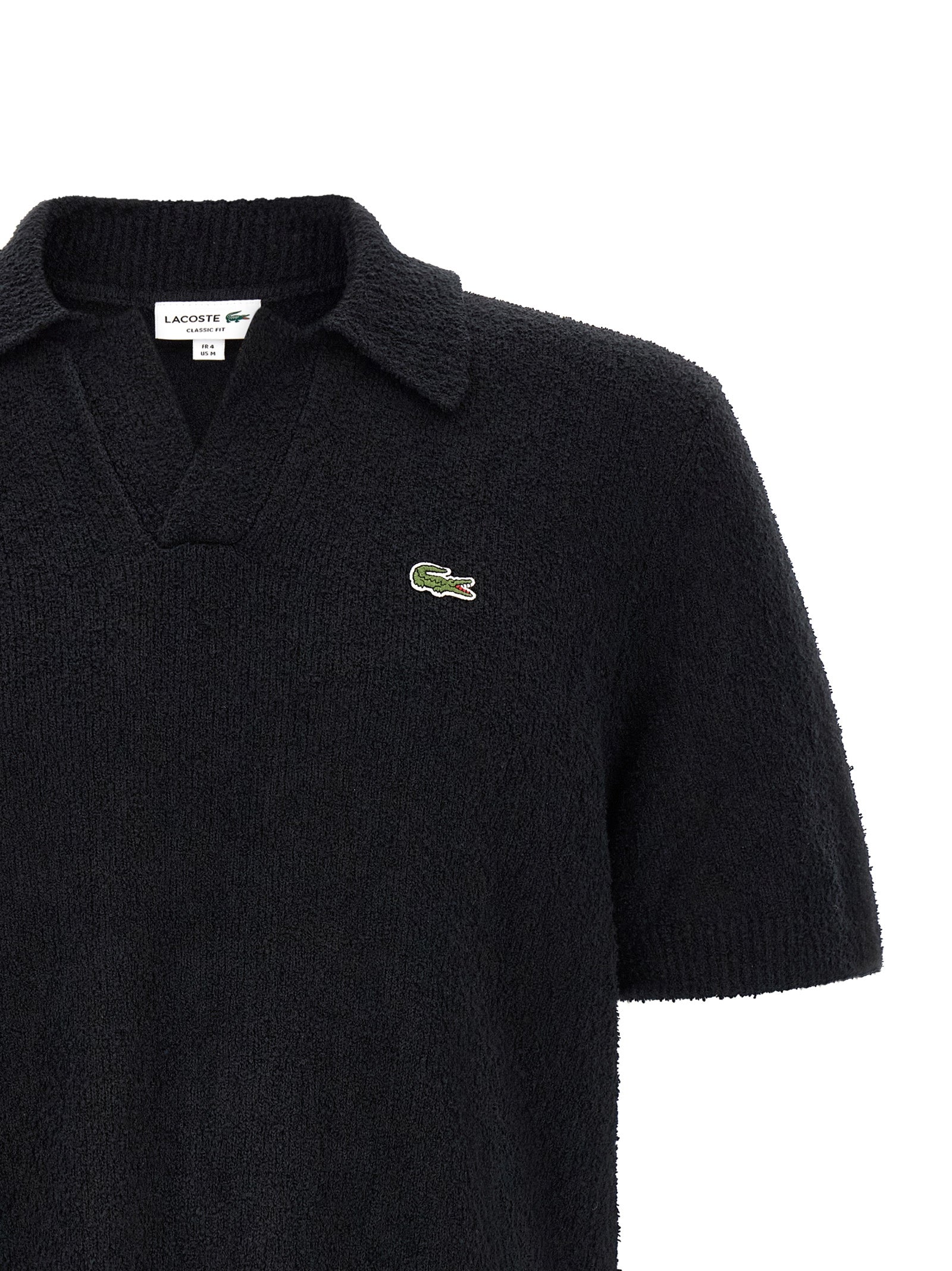 Lacoste Schwarzes Baumwoll-Poloshirt